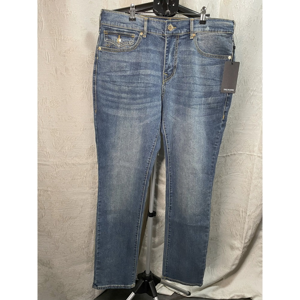 True Religion Geno Relaxed Slim Jeans Mens W34 L32 Blue Denim New With Tags